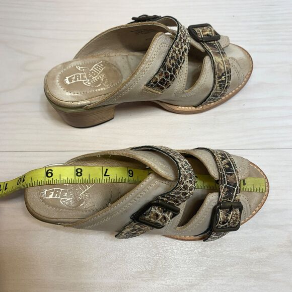 Freebird Caprice Women's Leather Sandals Size 7 Color Ice Slip On Heels - Picture 10 of 12